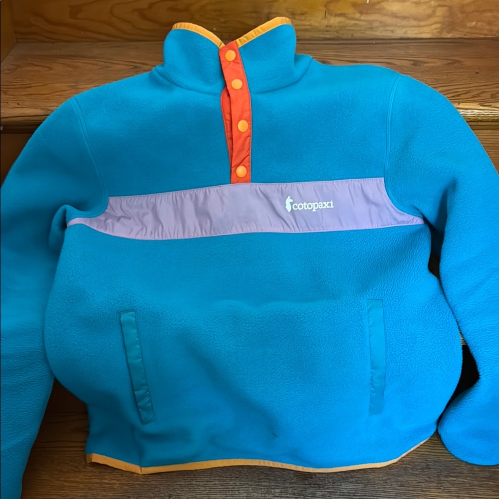 Cotopaxi Blue and Orange Fleece Pullover